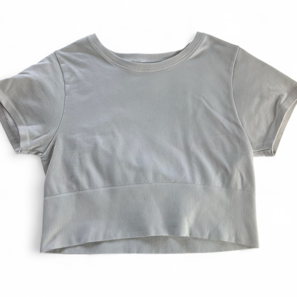 Aerie White Ribbed Tee